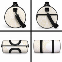 Tonga White Sunday Duffle Bag Lotu Tamaiti Tongan Kupesi Pattern
