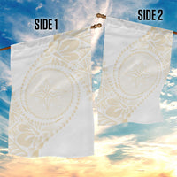 Tonga White Sunday Garden Flag Lotu Tamaiti Tongan Kupesi Pattern
