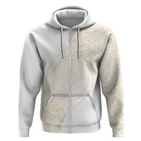 Tonga White Sunday Hoodie Lotu Tamaiti Tongan Kupesi Pattern