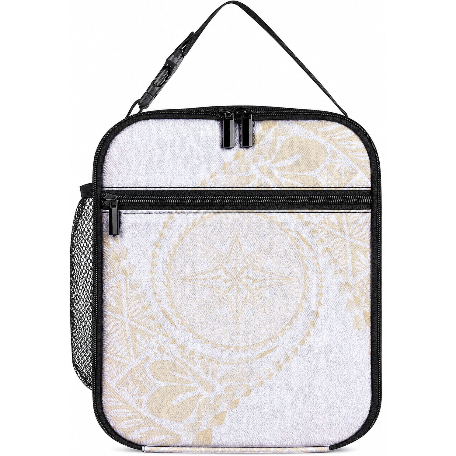 Tonga White Sunday Lunch Bag Lotu Tamaiti Tongan Kupesi Pattern