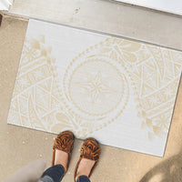 Tonga White Sunday Rubber Doormat Lotu Tamaiti Tongan Kupesi Pattern