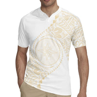 Tonga White Sunday Rugby Jersey Lotu Tamaiti Tongan Kupesi Pattern