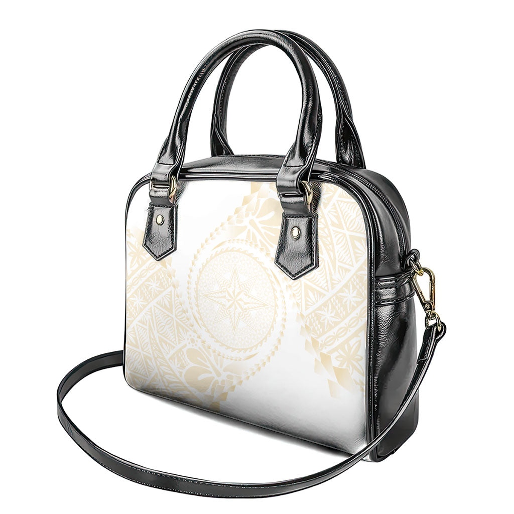 Tonga White Sunday Shoulder Handbag Lotu Tamaiti Tongan Kupesi Pattern