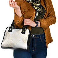 Tonga White Sunday Shoulder Handbag Lotu Tamaiti Tongan Kupesi Pattern