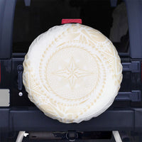 Tonga White Sunday Spare Tire Cover Lotu Tamaiti Tongan Kupesi Pattern