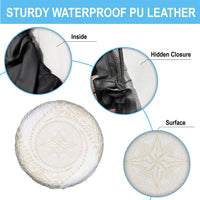 Tonga White Sunday Spare Tire Cover Lotu Tamaiti Tongan Kupesi Pattern