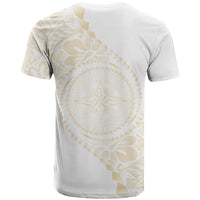 Tonga White Sunday T Shirt Lotu Tamaiti Tongan Kupesi Pattern