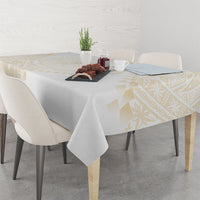 Tonga White Sunday Tablecloth Lotu Tamaiti Tongan Kupesi Pattern