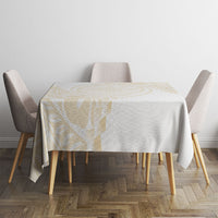Tonga White Sunday Tablecloth Lotu Tamaiti Tongan Kupesi Pattern