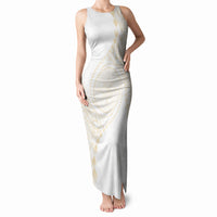 Tonga White Sunday Tank Maxi Dress Lotu Tamaiti Tongan Kupesi Pattern