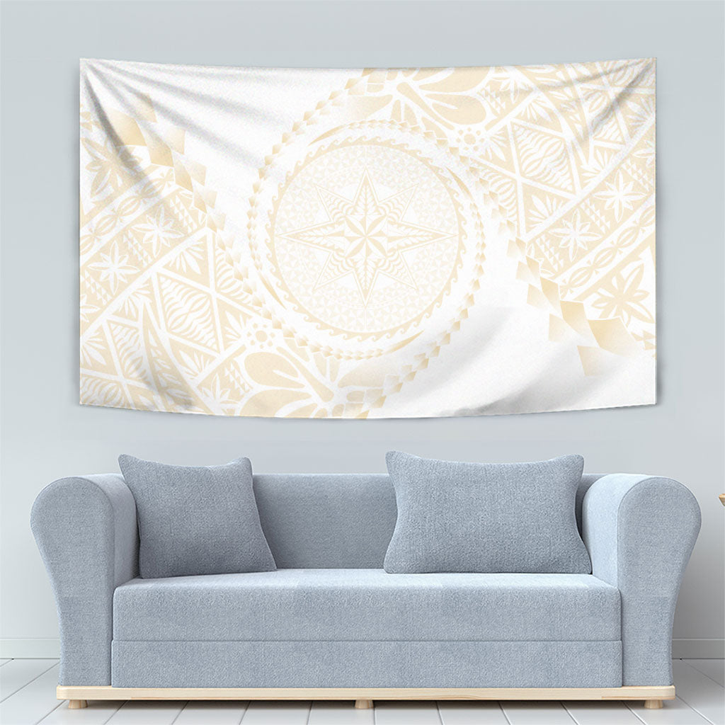 Tonga White Sunday Tapestry Lotu Tamaiti Tongan Kupesi Pattern