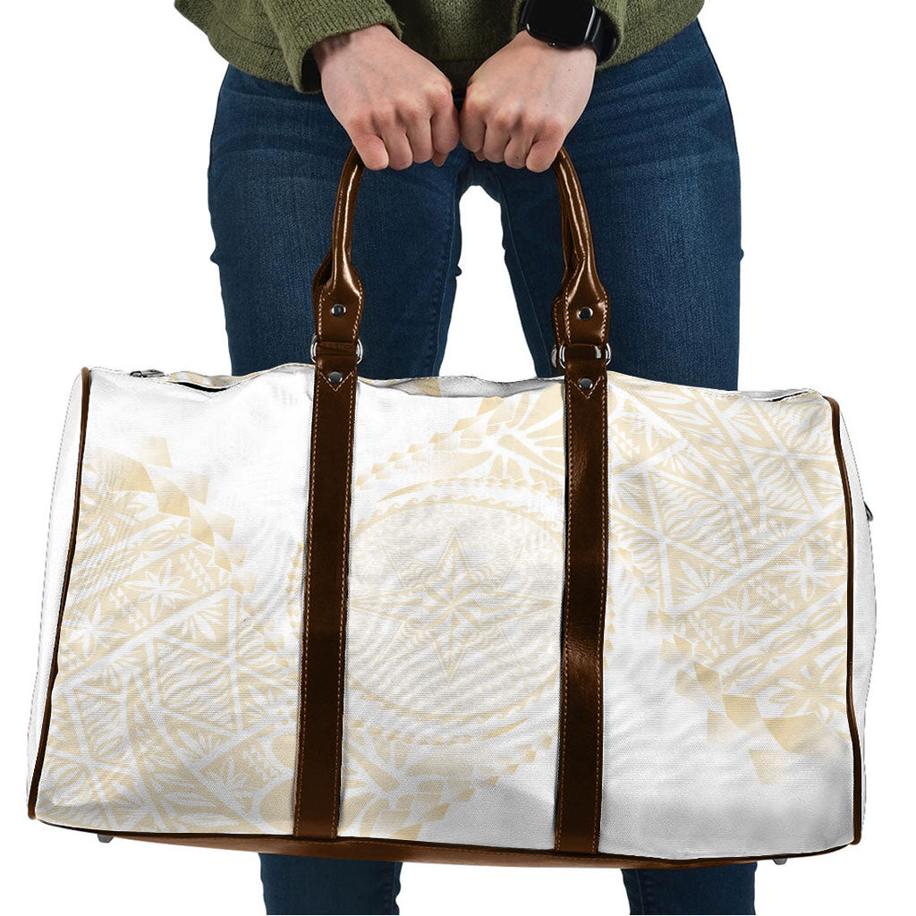 Tonga White Sunday Travel Bag Lotu Tamaiti Tongan Kupesi Pattern