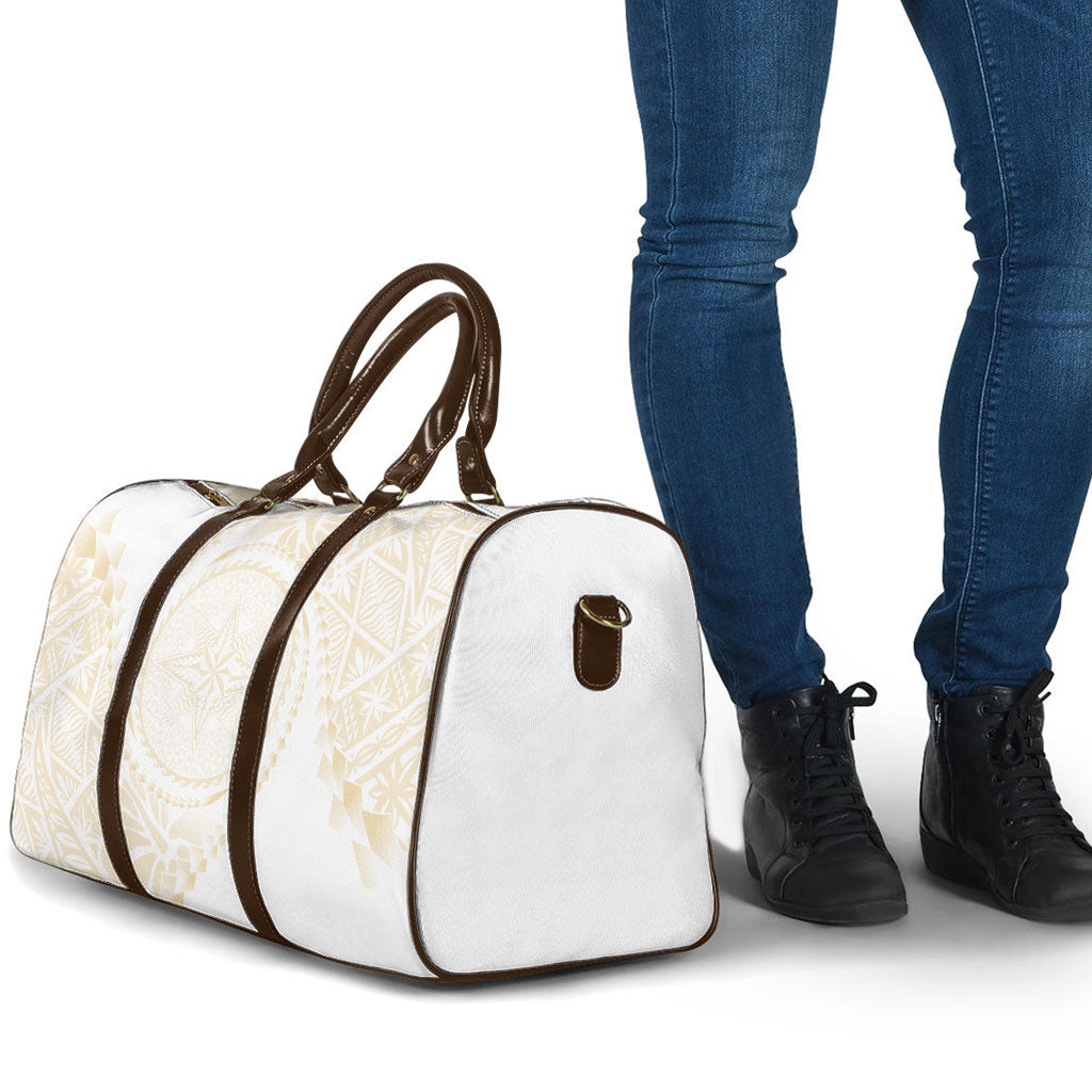 Tonga White Sunday Travel Bag Lotu Tamaiti Tongan Kupesi Pattern