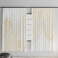 Tonga White Sunday Window Curtain Lotu Tamaiti Tongan Kupesi Pattern