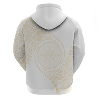 Tonga White Sunday Zip Hoodie Lotu Tamaiti Tongan Kupesi Pattern