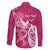 Personalized Breast Cancer Awareness Family Matching Long Sleeve Bodycon Dress and Hawaiian Shirt Ribbon Polynesian Pattern Pink Version LT05 - Polynesian Pride