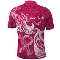 Personalized Breast Cancer Awareness Polo Shirt Ribbon Polynesian Pattern Pink Version LT05 - Polynesian Pride