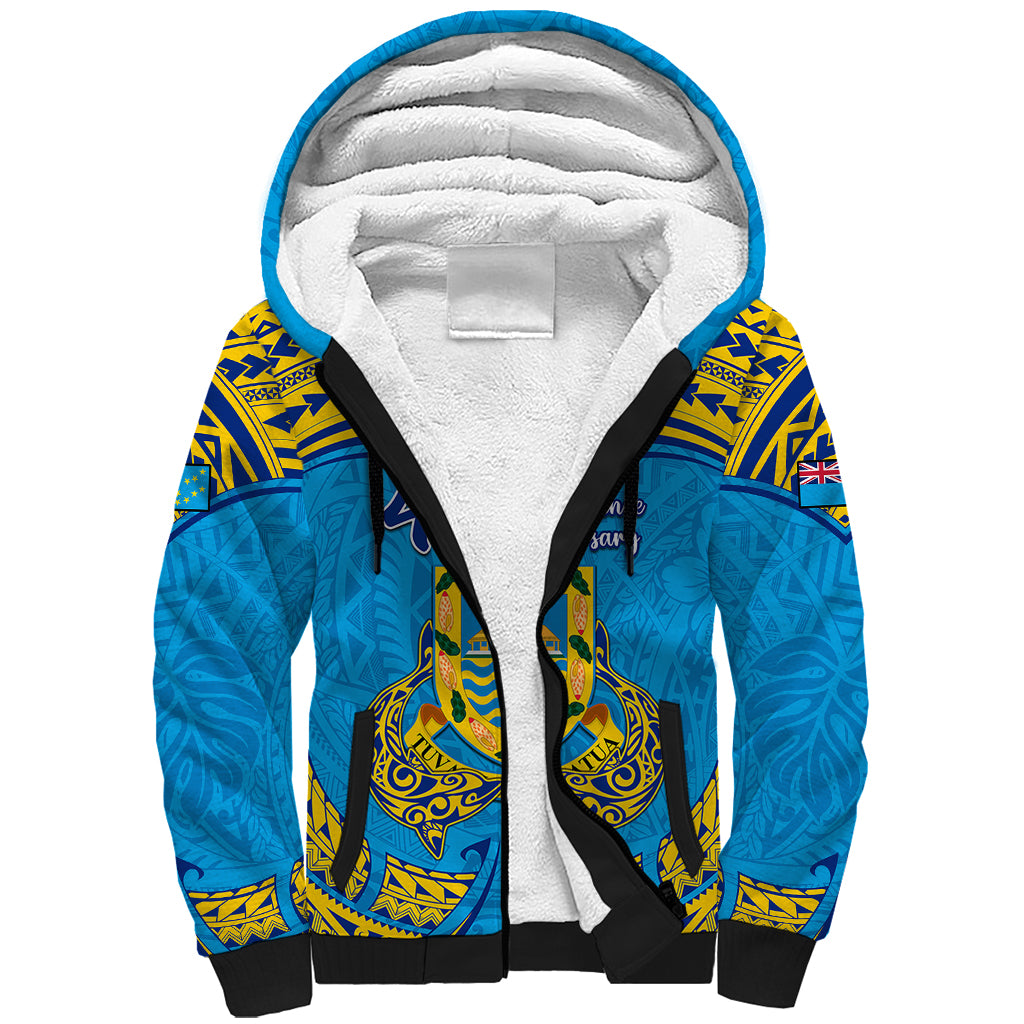 personalized-tuvalu-independence-day-sherpa-hoodie-coat-of-arms-with-polynesian-dolphin-tattoo