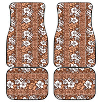 Hawaii Vintage Brown Hibiscus Tapa Pattern Car Mats