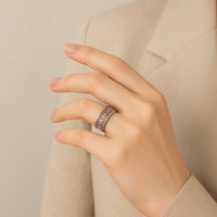 Hawaii Vintage Brown Hibiscus Tapa Pattern Classic Ring - Polynesian Pride