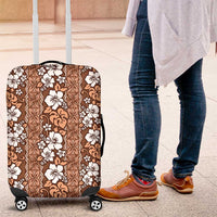 Hawaii Vintage Brown Hibiscus Tapa Pattern Luggage Cover