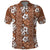 Hawaii Vintage Brown Hibiscus Tapa Pattern Polo Shirt
