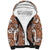 Hawaii Vintage Brown Hibiscus Tapa Pattern Sherpa Hoodie