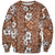Hawaii Vintage Brown Hibiscus Tapa Pattern Sweatshirt