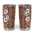 Hawaii Vintage Brown Hibiscus Tapa Pattern Tumbler Cup