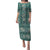 Hawaii Vintage Green Hibiscus Tapa Pattern Puletasi