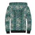 Hawaii Vintage Green Hibiscus Tapa Pattern Sherpa Hoodie