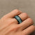 Hawaii Vintage Green Hibiscus Tapa Pattern Spinner Ring - Polynesian Pride