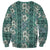 Hawaii Vintage Green Hibiscus Tapa Pattern Sweatshirt