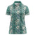 Hawaii Vintage Green Hibiscus Tapa Pattern Women Polo Shirt