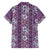 Hawaii Vintage Violet Hibiscus Tapa Pattern Family Matching Short Sleeve Bodycon Dress and Hawaiian Shirt