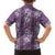 Hawaii Vintage Violet Hibiscus Tapa Pattern Family Matching Summer Maxi Dress and Hawaiian Shirt