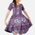 Hawaii Vintage Violet Hibiscus Tapa Pattern Family Matching Summer Maxi Dress and Hawaiian Shirt