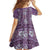Hawaii Vintage Violet Hibiscus Tapa Pattern Family Matching Summer Maxi Dress and Hawaiian Shirt