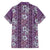 Hawaii Vintage Violet Hibiscus Tapa Pattern Family Matching Summer Maxi Dress and Hawaiian Shirt
