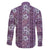 Hawaii Vintage Violet Hibiscus Tapa Pattern Family Matching Summer Maxi Dress and Hawaiian Shirt