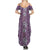 Hawaii Vintage Violet Hibiscus Tapa Pattern Family Matching Summer Maxi Dress and Hawaiian Shirt