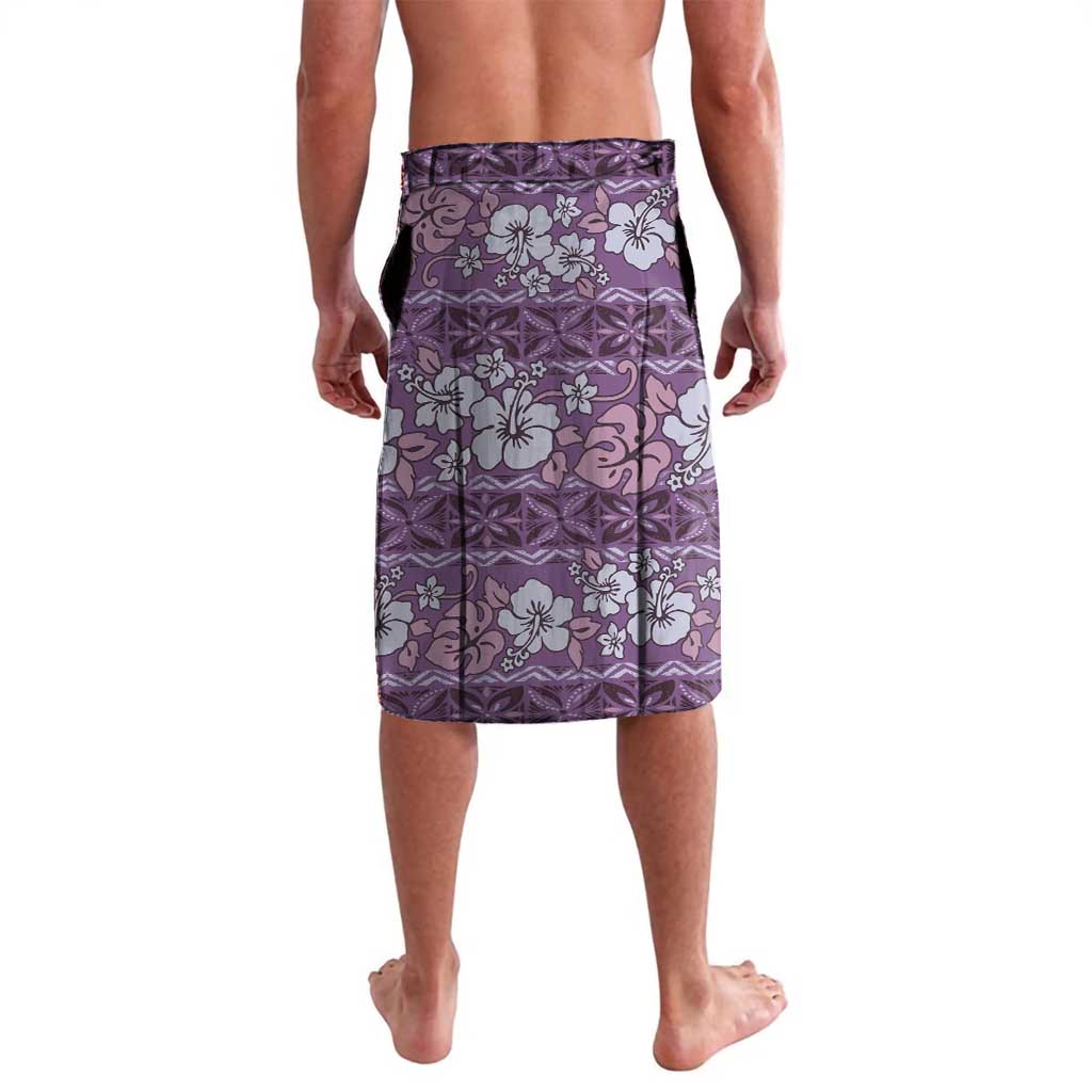 Hawaii Vintage Violet Hibiscus Tapa Pattern Lavalava