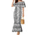Hawaii Vintage Gray Hibiscus Tapa Pattern Mermaid Dress