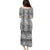 Hawaii Vintage Gray Hibiscus Tapa Pattern Puletasi