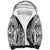 Hawaii Vintage Gray Hibiscus Tapa Pattern Sherpa Hoodie