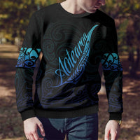 Aotearoa New Zealand Ugly Christmas Sweater Koru Fern Blue Gradient