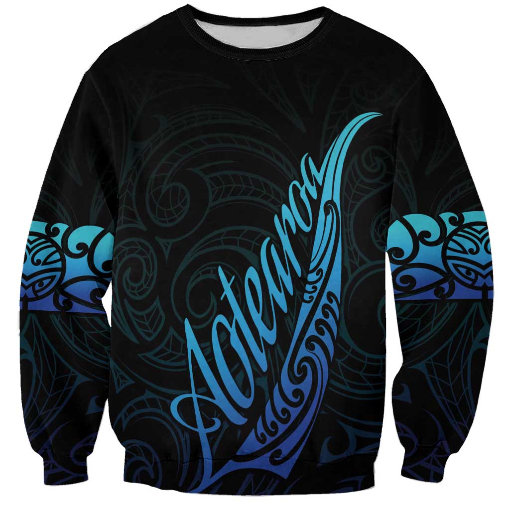 Aotearoa New Zealand Sweatshirt Koru Fern Blue Gradient