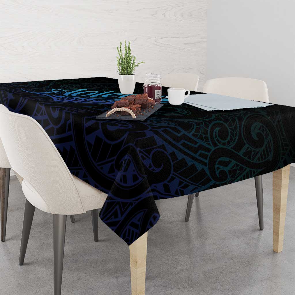Aotearoa New Zealand Tablecloth Koru Fern Blue Gradient