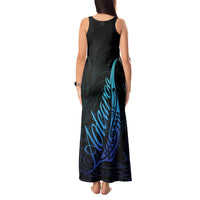Aotearoa New Zealand Tank Maxi Dress Koru Fern Blue Gradient LT05 - Polynesian Pride