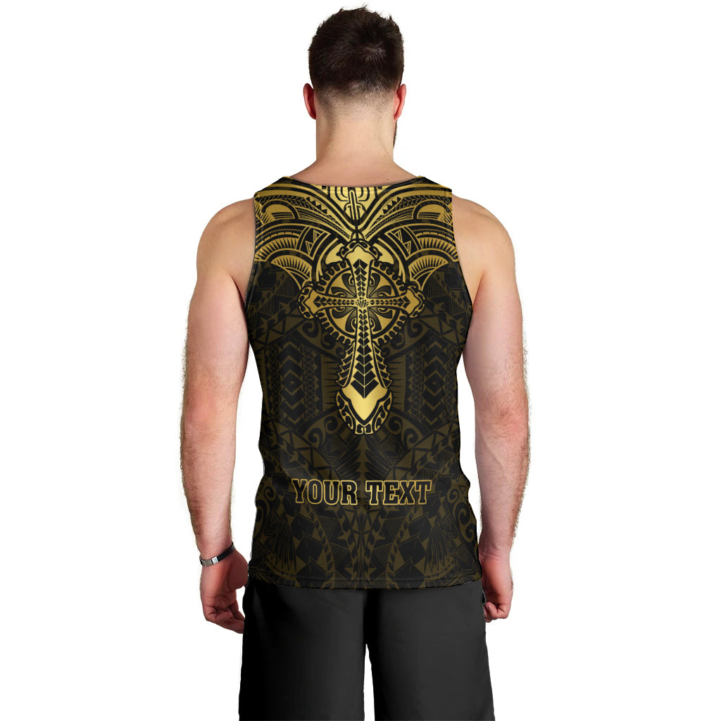 Personalized Polynesia Men Tank Top With Christian Cross LT05 - Polynesian Pride